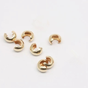 美国14K包金注金配件包线扣包定位珠扣diy半月牙手链项链收尾扣