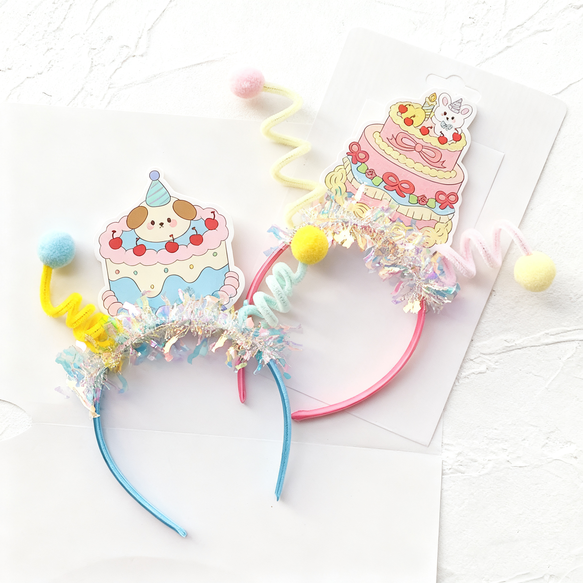 儿童生日派对炫彩雨丝扭扭棒发箍