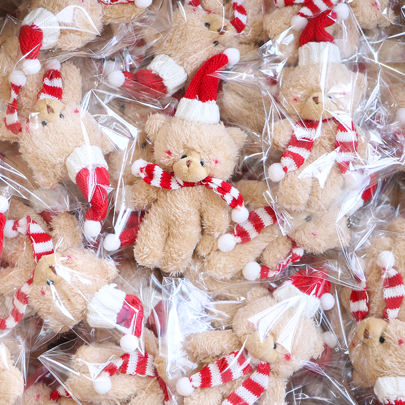 圣诞节毛绒围巾腮红可爱泰迪熊