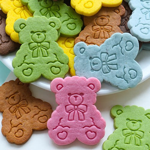 卡通可爱造型蝴蝶结小熊饼干