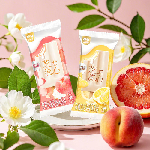 【特价】和路雪草芝士流心蜜桃山茶花金柚乌龙雪糕冰淇淋
