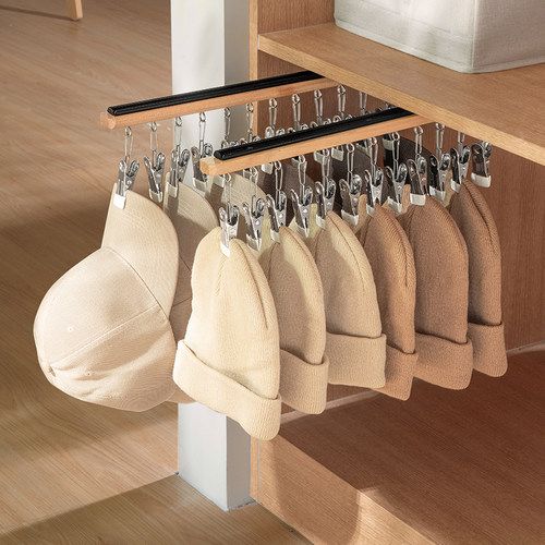 纳川实木壁挂袜子帽子收纳神器