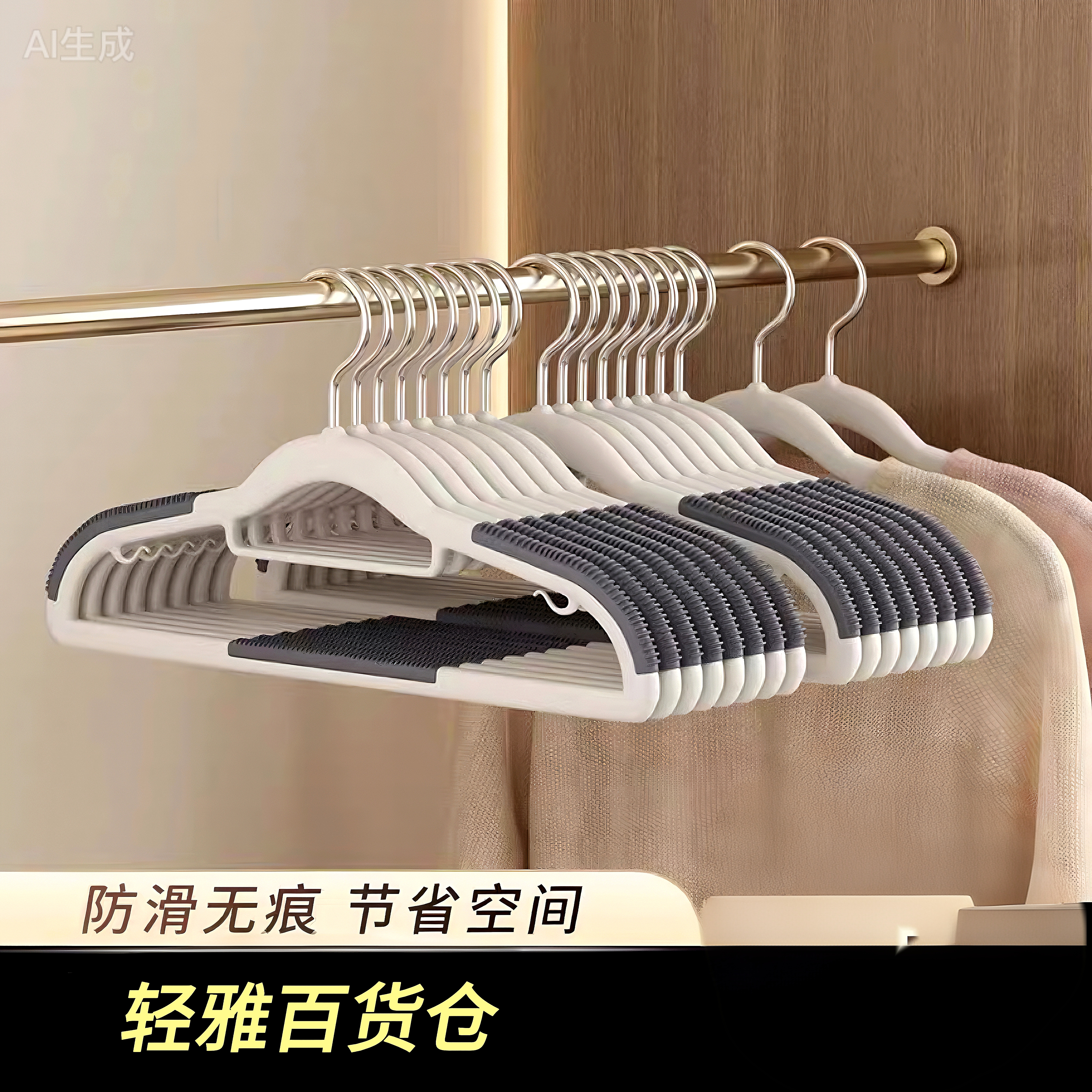 衣架家用挂衣2025新款加粗款无痕可旋转多功能宽肩塑料干湿两用