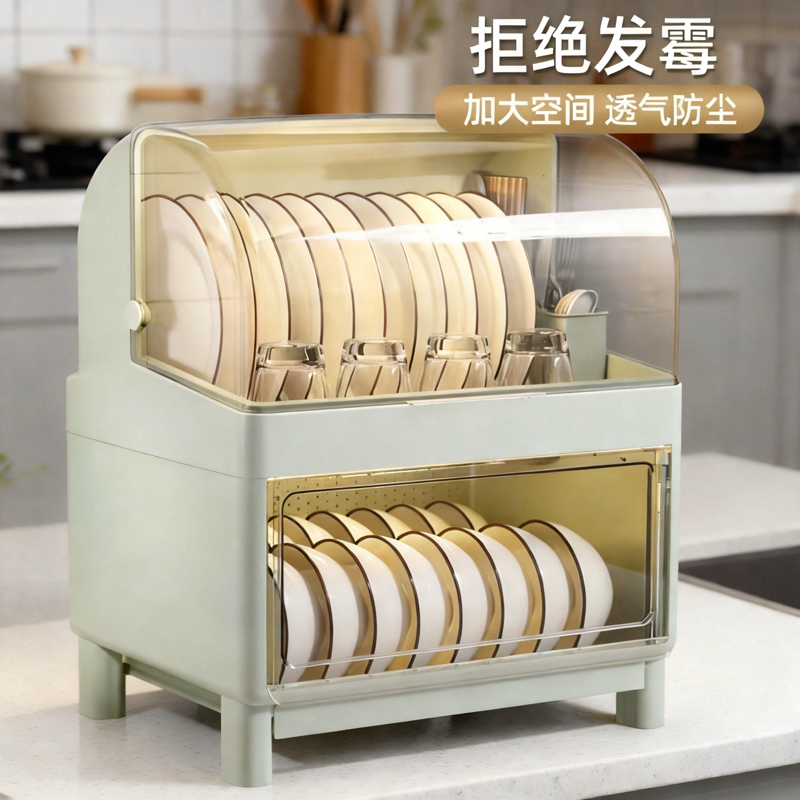 厨房碗筷收纳盒带盖放餐具碗柜置物架多功能防虫防尘沥水碗架家用,厨房/烹饪用具,碗架,淘宝优惠券,粉丝福利购,淘宝优惠卷