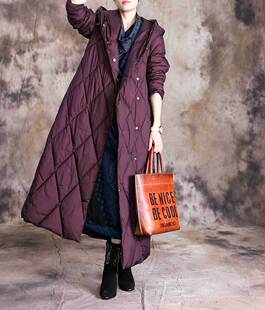 20冬季新女士长款棉衣爆款羽绒棉服过膝鹅绒气质保暖大衣简约外套