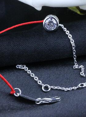 银饰单钻不过时红绳手链明星同款
