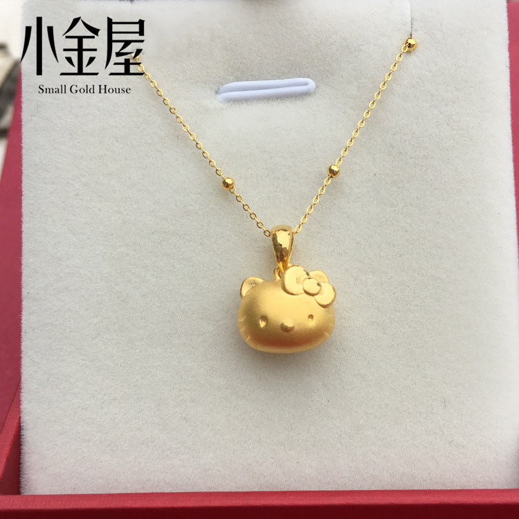 小金屋 3D硬金999足金 hello kitty凯蒂猫KT黄金转运珠项链吊坠女|ruв категории ювелирные изделия/алмаз/жадеит/золото, золотые украшения (новый), монисто - от Buy2taobao.com для оказания профессиональной услуги покупки агента Taobao