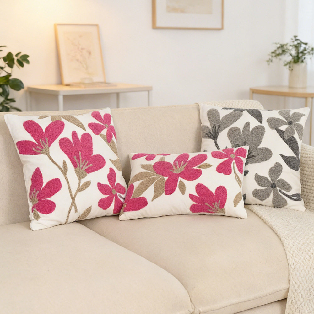 北欧ins花朵绣花抱枕套 客厅沙发卧室靠垫装饰靠垫床头靠背枕,居家布艺,抱枕被,淘宝优惠券,粉丝福利购,淘宝优惠卷