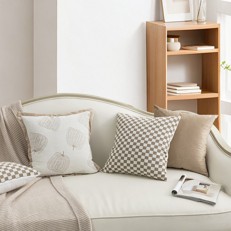 2024新款北欧奶油风抱枕样板房软装客厅沙发靠枕高级感棕色靠套,居家布艺,靠垫/抱枕,淘宝优惠券,粉丝福利购,淘宝优惠卷