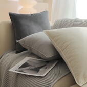 沙发抱枕荷兰绒压边磨砂抱枕靠枕靠垫套美拉德秋冬客厅抱枕套