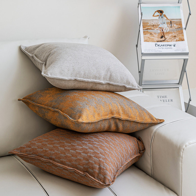 沙发抱枕橙色橘色仿羊绒提花抱枕套沙发靠枕靠垫套现代轻奢美式,居家布艺,抱枕被,淘宝优惠券,粉丝福利购,淘宝优惠卷