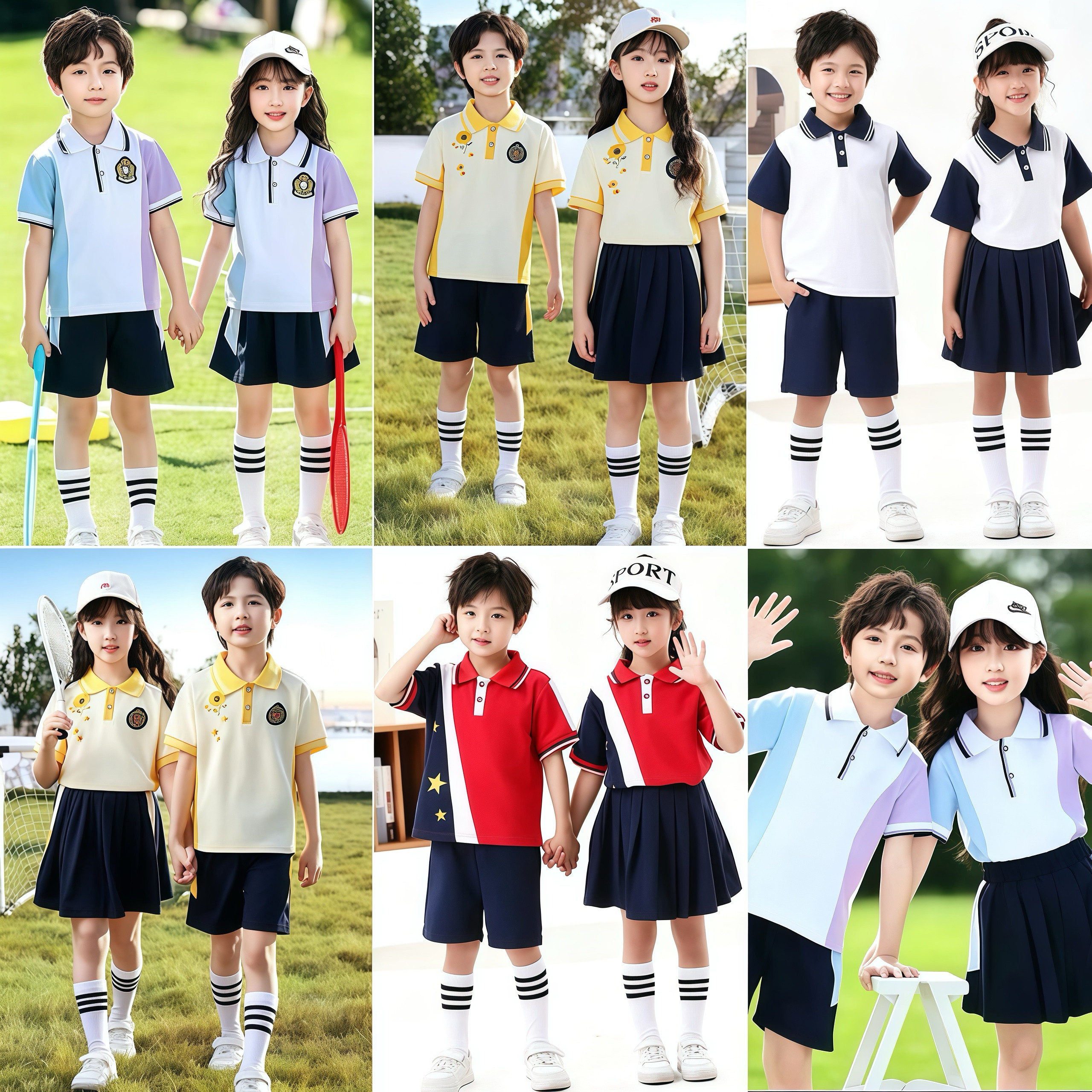 幼儿园园服夏装大班毕业照小学生班服夏季套装儿童校服运动服套装