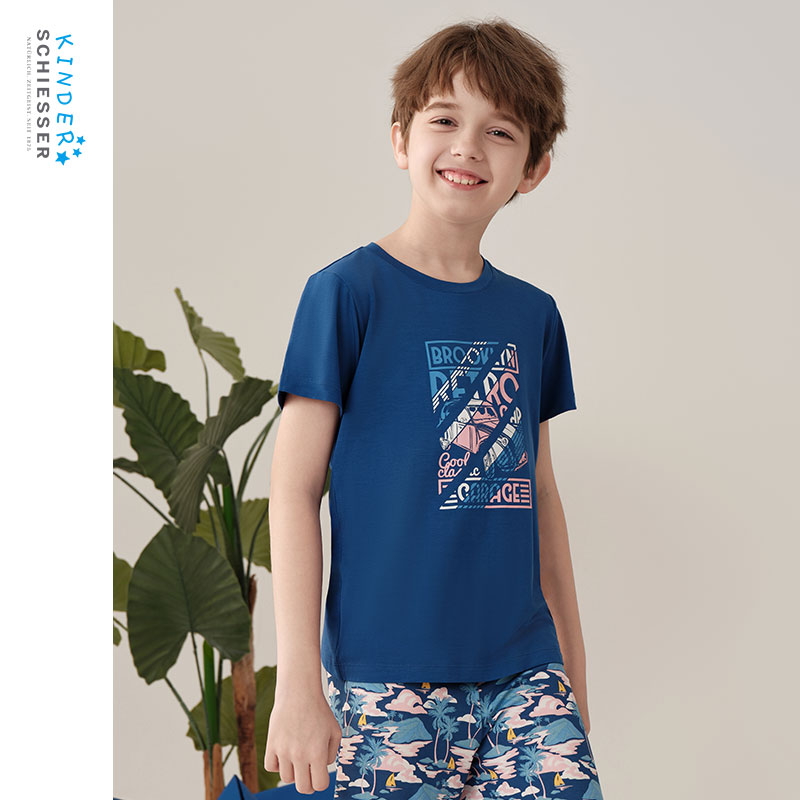 舒雅男童莫代尔短袖T恤