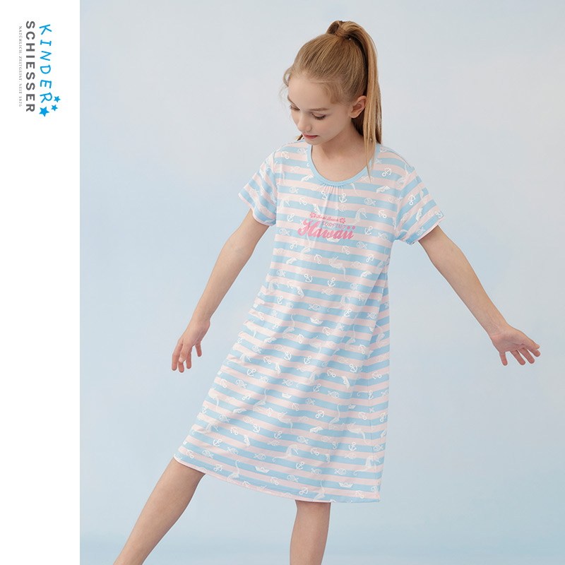 舒雅中大童25年春夏新品女童莫代尔柔软亲肤透气圆领短袖家居睡裙,童装/婴儿装/亲子装,家居裙/睡裙,淘宝优惠券,粉丝福利购,淘宝优惠卷