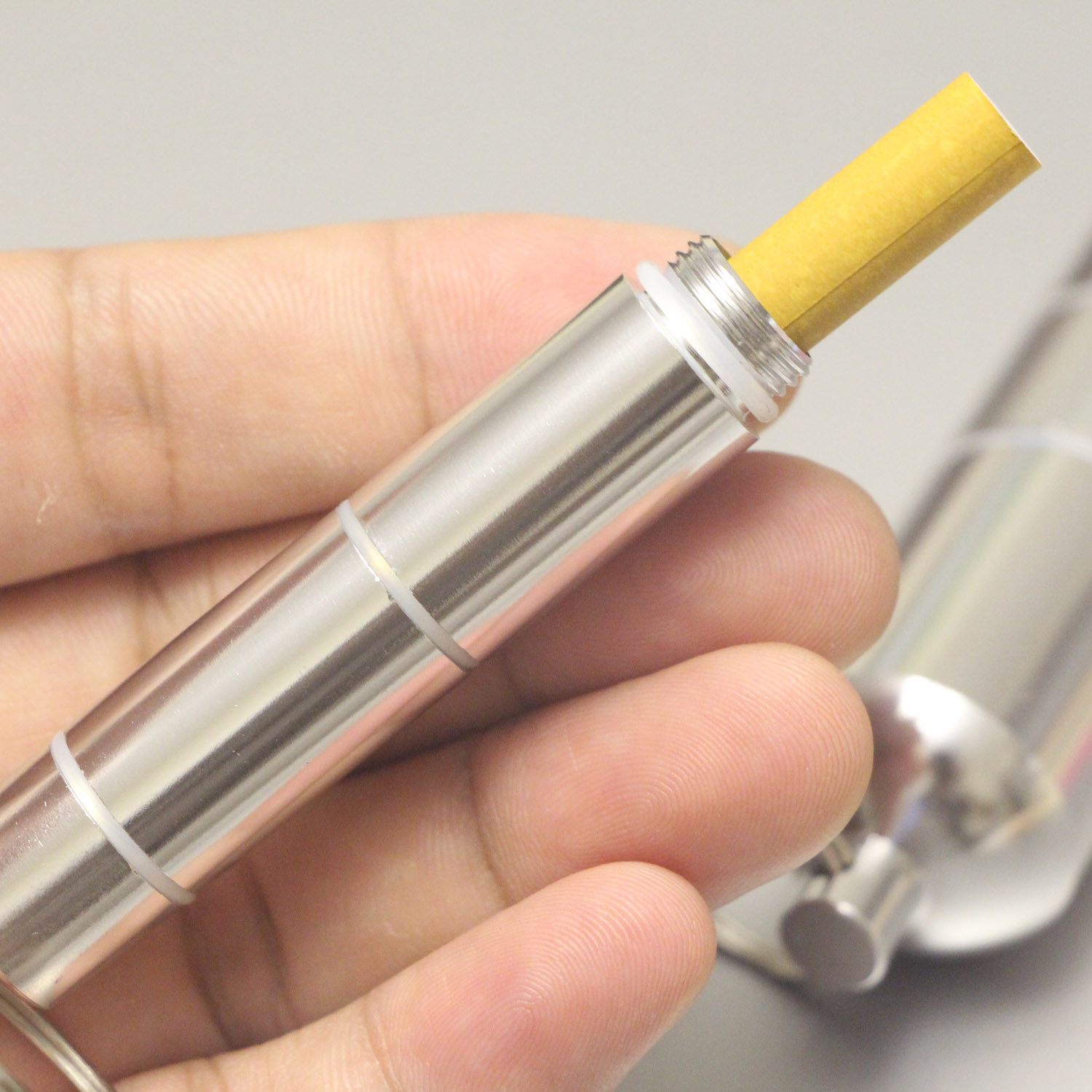 便携一支烟盒烟筒刻字送礼钥匙扣男士女士铝合金外出防水散烟收纳