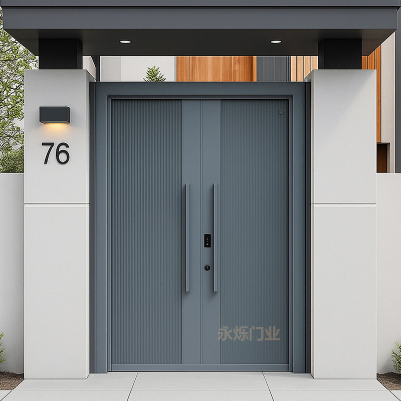 农村自建房庭院大门双开门