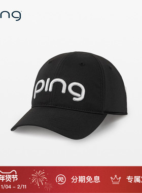 PING【官方正品】高尔夫球帽新款女士可调节鸭舌帽遮阳有顶帽子
