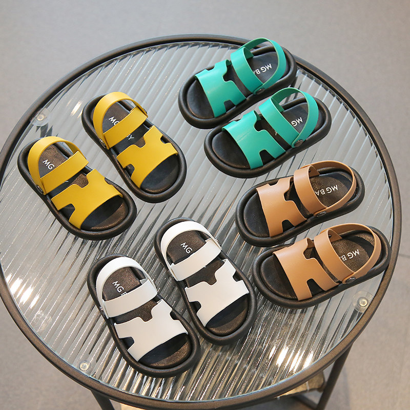 2024新款儿童凉鞋韩版软底男女童沙滩鞋时尚糖果色两用凉拖宝宝鞋