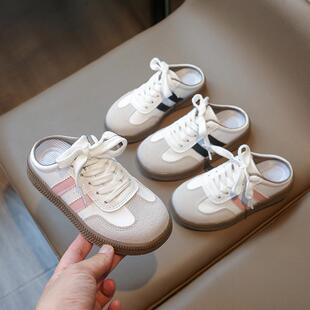 女童包头半拖鞋2026新款韩版儿童时尚一脚蹬懒人德训鞋百搭休闲鞋