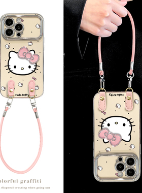 适用小米15Pro手机壳新款14/13pro电镀视窗12/11Kt猫蝴蝶结挂绳红米k80全包k60/70至尊版软note14女生保护套