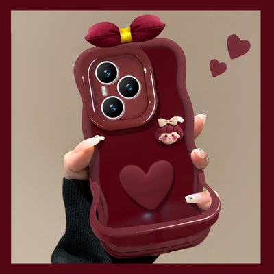 适用荣耀爱心女孩双支架手机壳