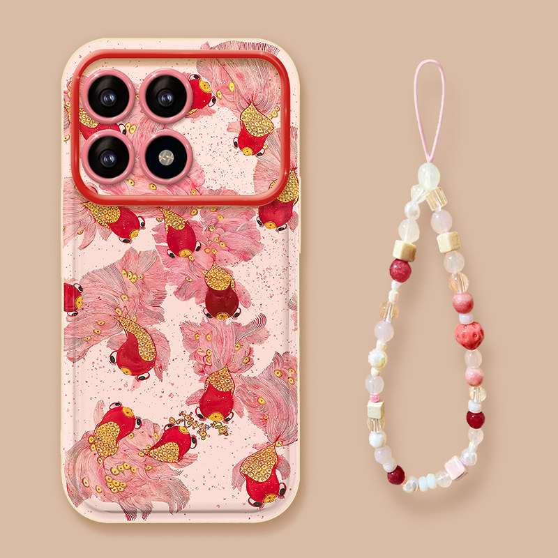 适用红米满屏金鱼大视窗手机壳