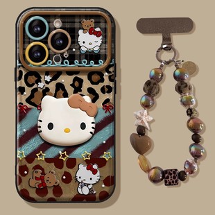 12mini华为mate70 14plus可爱13 pura80小米17 HelloKitty链条豹纹15 适用苹果17promax手机壳iphone16新女款