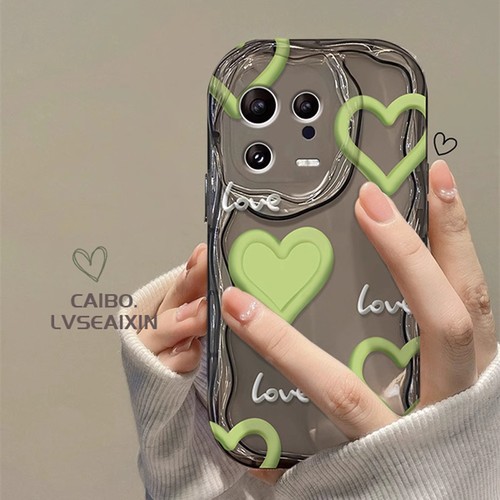 新品上市，奶油纹绿色爱心手链手机壳