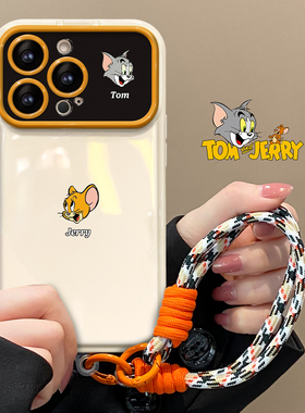 适用苹果17手机壳iPhone16/14promax软13/12mini卡通猫和老鼠11挂绳xr新女款xs大视窗7plus防摔8p翻盖镜子se2