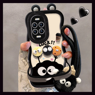 9可爱卡通8 秋冬毛绒挂绳11ultra隐形双支架10 7保护套 13咖啡煤球12活力版 适用于华为Nova14Pro手机壳新女款