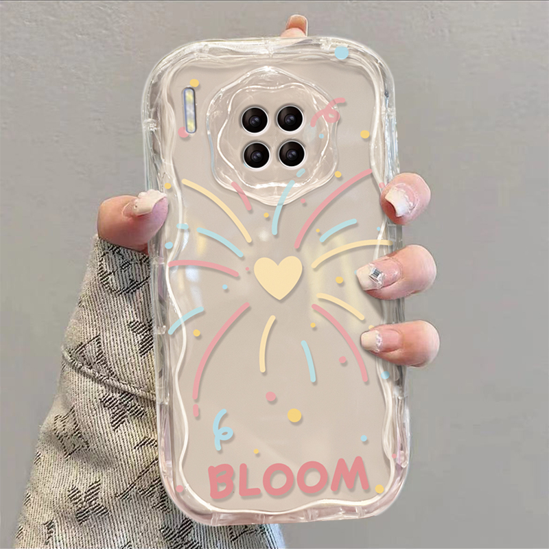 新品上市，奶油纹线条烟花手机壳