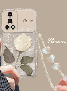 适用华为nova12手机壳新女款荣耀200/100翻盖镜子13pro/11透明90/80白色玫瑰链条10/9防摔magic7全包保护软套