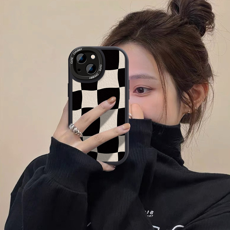 适用于苹果14promax手机壳iPhone13防摔12/11pro不规则格子xs/xr小羊皮7plus女生款mini/8p新款6s/se2保护套使用感如何?