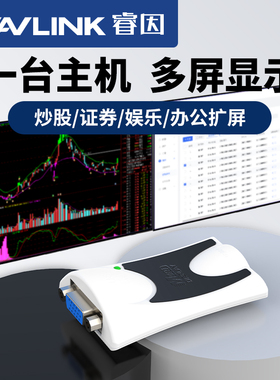 vga分屏器电脑分屏usb转hdmi多屏显示外接外置显卡投影仪扩屏高清办公炒股笔记本台式一拖多转换器睿因分配器