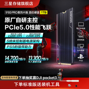 三星9100PRO散热片版 机PCPS5电脑NVMePCIe5.0M.2固态硬盘 1T台式