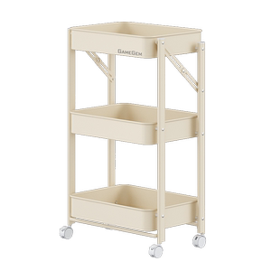 格美居小推车置物架客厅落地多层收纳储物架移动零食婴儿卧室架子