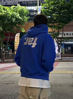 Far archive 倒转刺绣logo宽松运动卫衣拉链纯棉纯色连帽衫vibe风