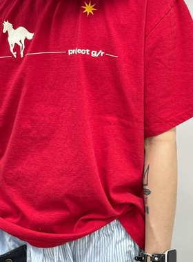 ProjectGR 25SS新款上海限定战马百搭红色印花宽松短袖oversize潮