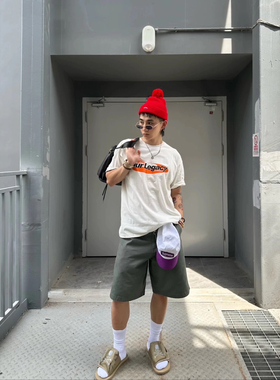 ourlegacy 25ss联名米白印花短袖cleanfit轻薄面料款潮流男女同款