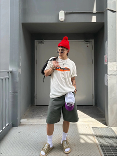 ourlegacy 25ss联名米白印花短袖cleanfit轻薄面料款潮流男女同款