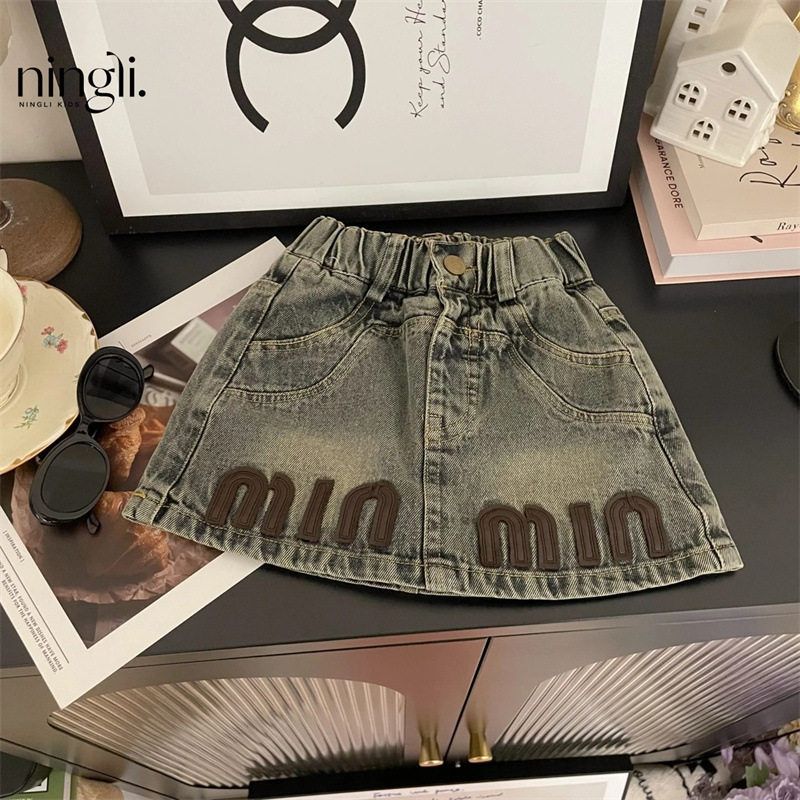 柠里韩国童装夏季新款女童韩版牛仔半身裙中小童女宝短裙儿童裙子