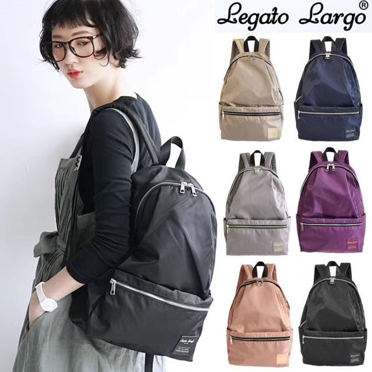 Japanese legato Largo backpack womens versatile Travel Backpack Lightweight Waterproof schoolbag fashion runaway bag