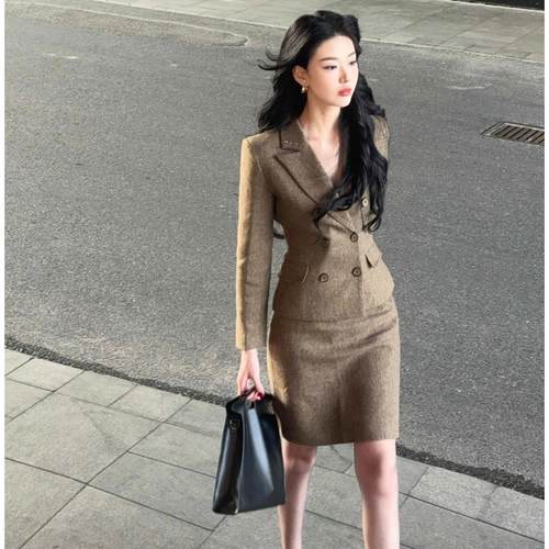 长袖通勤西装套裙修身显瘦保暖
