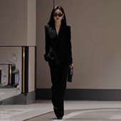 职业通勤两件套2026年新款 春秋季 女阔腿裤 套装 穿搭高级感黑色西装