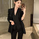 工作服职业气质西服套装 高级感通勤黑色西装 马甲三件套女高知正装