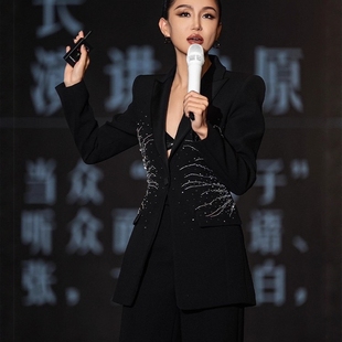 气质新款 黑色高定轻奢女装 设计感西装 套装 西服 端庄高级感职业正装