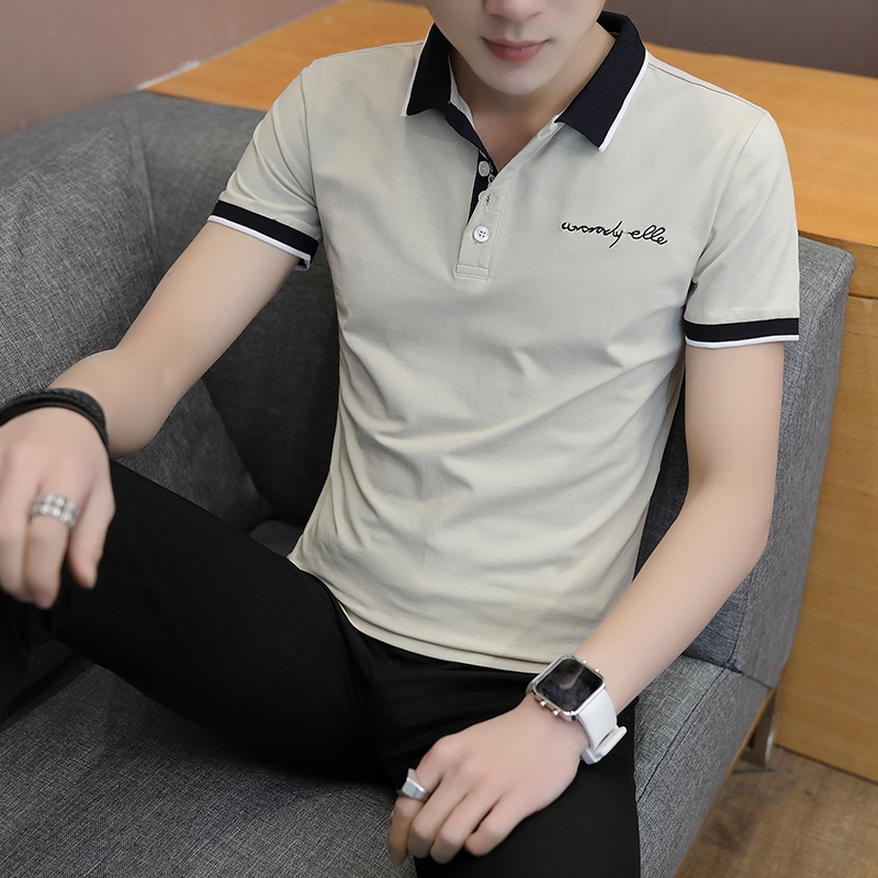 男士POLO衫2019夏季青年翻领纯棉短袖T恤男韩版修身半袖丅恤潮流在类目 男装, T恤中 - 来自Buy2taobao.com提供专业的淘宝代购服务