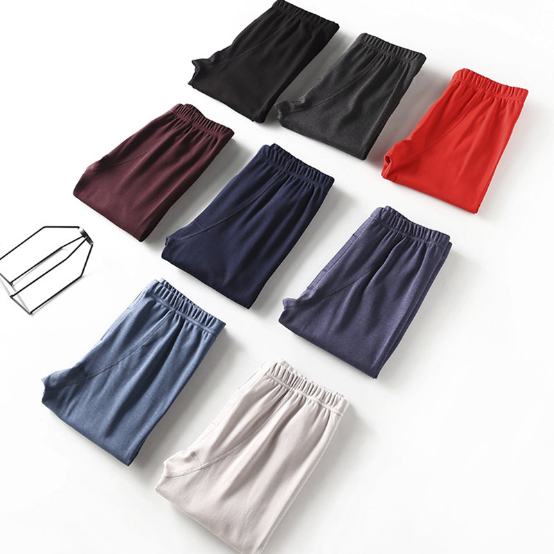 秋冬男士保暖裤无痕修身德绒发热裤随心裁无缝拼接青年打底裤大码