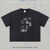 NOTSEXX「十字架」无胶感白墨直喷 260g重磅boxy短宽长短袖 t恤