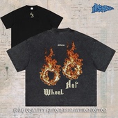 notsexx t恤 直喷重磅纯棉短宽boxy短袖 风火 进口数码